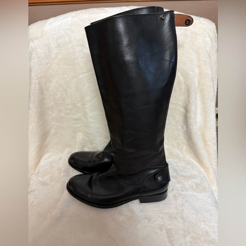 Frye Black Leather Knee-High Boots